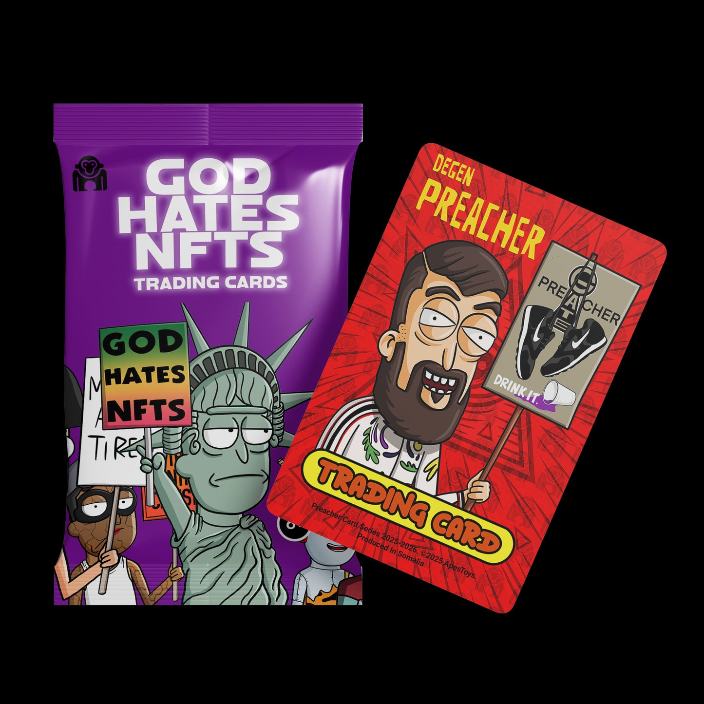 Degen Preacher Holographic Cards